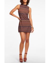 Ramy Brook - Marietta Metallic Chevron Sleeveless Minidress - Lyst