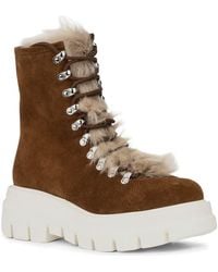 Aquatalia - Ivanya Suede & Genuine Shearling Lug Boot - Lyst