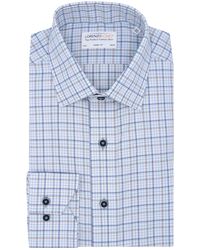Lorenzo Uomo - Trim Fit Textured Plaid Check Dress Shirt - Lyst