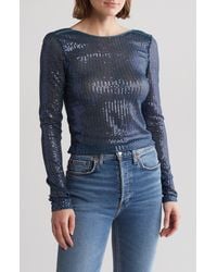 Free People - Unapologetic Sequin Long Sleeve Top - Lyst