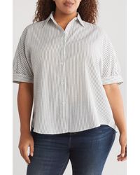 Max Studio - Stripe Oversized Button-up Shirt - Lyst
