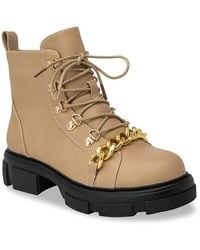 In Touch Footwear - Curb Chain Trimmed Lug Sole Boot - Lyst