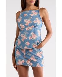 Vigoss - Floral Printed Denim Tank - Lyst