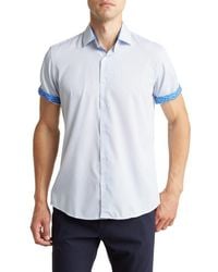 Tom Baine - Slim Fit Short Sleeve Performance Stretch Button-Up Shirt - Lyst