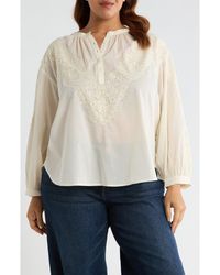 Vince Camuto - Lace Half Placket Top - Lyst