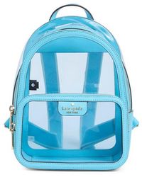 ♠️Kate Spade Clare Clear See Through Stadium Backpack, Blue Agate Multi NWT Clare See Through Small Backpack | Kate Spade Outlet main image 3