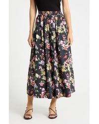 Joie - Floral Stretch Cotton Poplin Pull-On Skirt - Lyst
