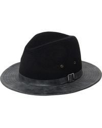 San Diego Hat - Faux Leather Brim Fedora - Lyst