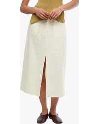 WeWoreWhat - Front Slit Linen Blend Skirt - Lyst