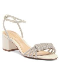 SCHUTZ SHOES - Jewell Rhinestone Block Heel Ankle Strap Sandal - Lyst