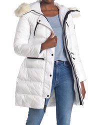 Michael Kors Faux Fur Trimmed Puffer Jacket - White
