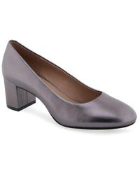 Aerosoles - Metallic Leather Block Heel Pumps - Lyst