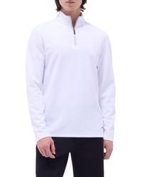 Bugatchi - Waffle Knit Quarter Zip Performance Pullover - Lyst