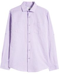 Duchamp - Linen Blend Dress Shirt - Lyst