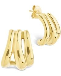Sterling Forever - Clarice Triple Layered Hoop Earrings - Lyst