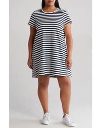 Melrose and Market - Stripe Short Sleeve T-shirt Dress - Lyst