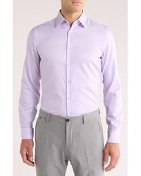 Duchamp - Solid Textured Slim Fit Dress Shirt - Lyst