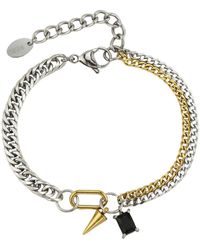 Rebel - Spike & Stone Curb Chain Bracelet - Lyst