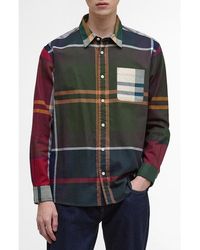 Barbour - Oversize Patchwork Plaid Cotton Twill Button-Down Shirt - Lyst