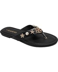 Bebe - Flower Charm Thong Sandal - Lyst