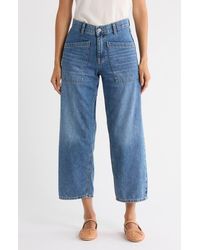 Lucky Brand - High Waist Wide Leg Crop Jeans - Lyst