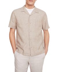 Vince - Stripe Short Sleeve Hemp Button-up Camp Shirt - Lyst