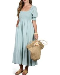 august sky mixed media long sleeve maxi dress Mixed Media Long Sleeve Maxi Dress (Women)