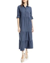 Max Studio - Tiered Long Sleeve Gauze Shirtdress - Lyst