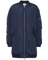 Ichi - Oversize Ruched Sleeve Bomber Jacket - Lyst