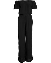 charles henry off the shoulder jumpsuit