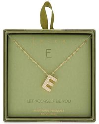 Leith - Pavé Cubic Zirconia Initial Pendant Necklace - Lyst
