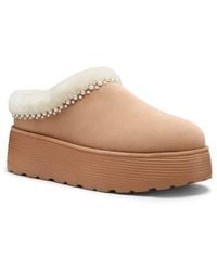 Stuart Weitzman - Nellie Genuine Shearling Platform Clog - Lyst
