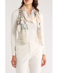 La Fiorentina - Floral Print Silk Scarf - Lyst