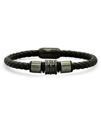 HMY Jewelry - Mens' Braided Leather Bracelet - Lyst
