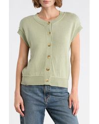 Blu Pepper - Cap Sleeve Button Front Cardigan - Lyst