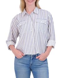 Lucky Brand - Stripe Cropped Button-Up Shirt - Lyst