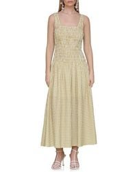 avec les filles women's cotton sleeveless eyelet maxi dress Avec Les Filles Eyelet Embroidery Sleeveless Maxi Dress in White