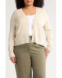Max Studio - V-Neck Button Front Cardigan - Lyst