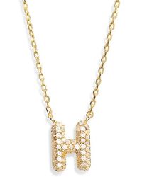 Leith - Cubic Zirconia Initial Pendant Necklace - Lyst