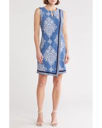 Sandra Darren - Keyhole Sleeveless Asymmetric Shift Dress - Lyst
