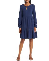 Beach Lunch Lounge - Cate Long Sleeve Tiered Cotton Gauze Dress - Lyst