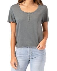 Threads For Thought - Raw Edge Henley Tee - Lyst