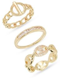Nordstrom Rack - 3-Pack Pavé Cz Mariner Band Rings - Lyst