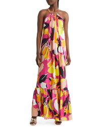 Ted Baker - Ikella Abstract-print Stretch-woven Maxi Dress - Lyst