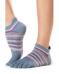 ToeSox Low Rise Grip Sock - Blue