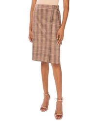 Ted Baker - Plaid Faux Wrap A-Line Skirt - Lyst