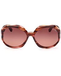 Tom Ford 62Mm Gradient Oversize Round Sunglasses in Brown | Lyst display picture 3