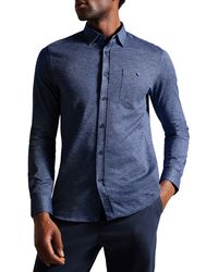 Ted Baker - Cotton Jersey Button-up Shirt - Lyst