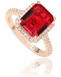 Suzy Levian - CZ Halo Framed Statement Ring - Lyst