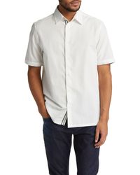 Ted Baker - Stansho Solid Cotton Seersucker Short Sleeve Button-up Shirt - Lyst
